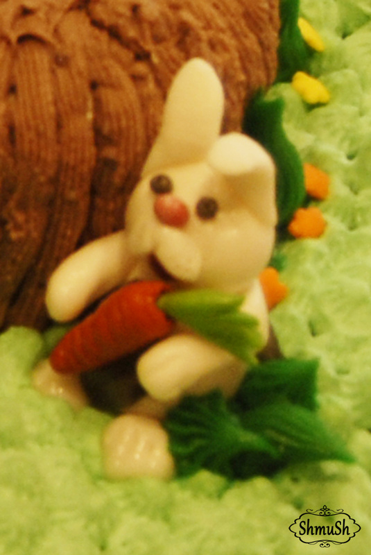 the bunny on a carrot cake